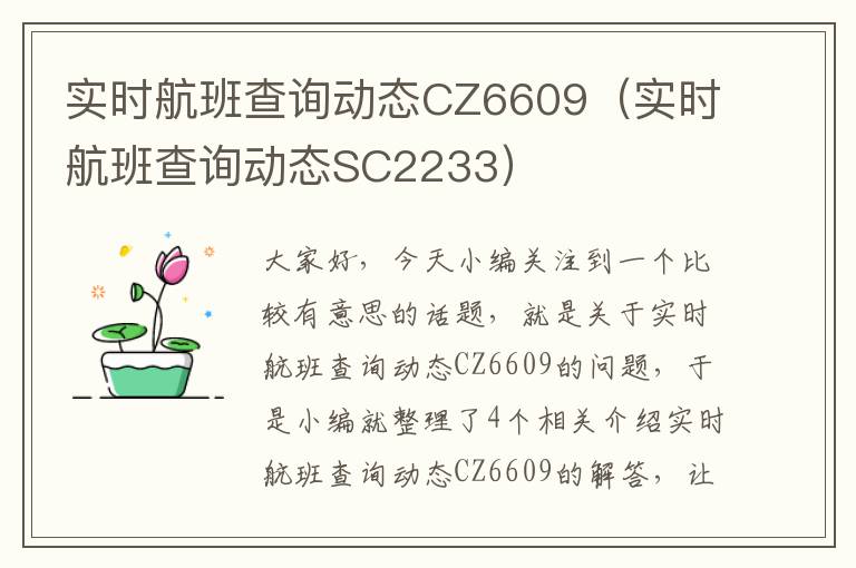 實時航班查詢動態(tài)CZ6609（實時航班查詢動態(tài)SC2233）