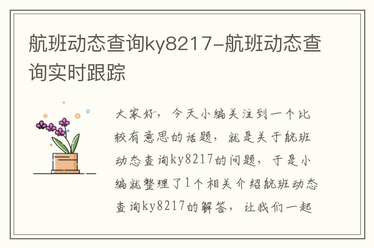 航班動態(tài)查詢ky8217-航班動態(tài)查詢實時跟蹤