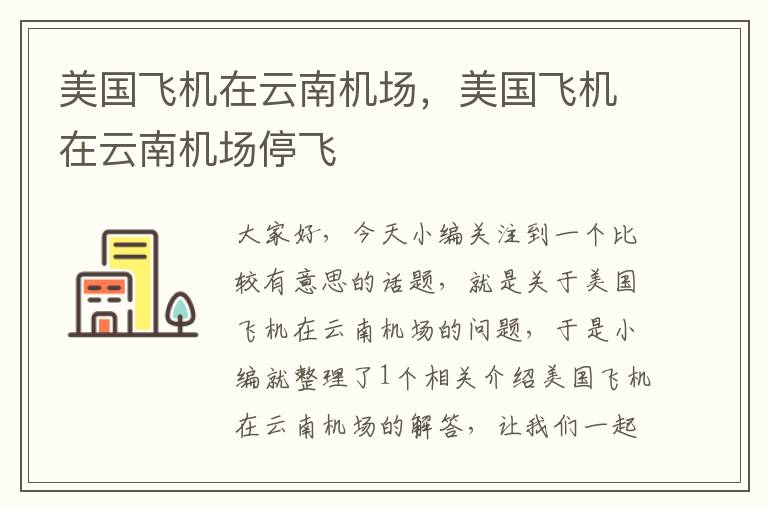 美國飛機在云南機場，美國飛機在云南機場停飛