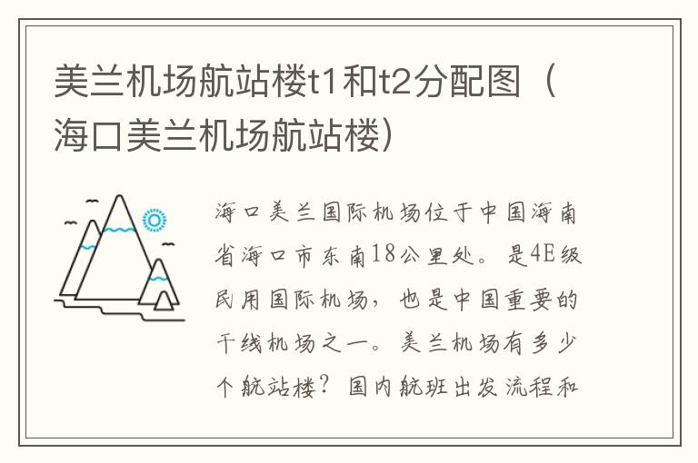 美蘭機場航站樓t1和t2分配圖（?？诿捞m機場航站樓）