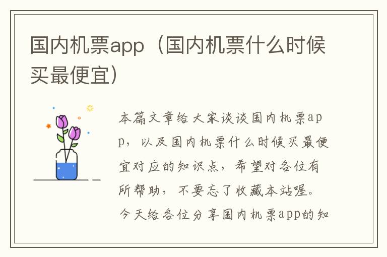 國內機票app（國內機票什么時候買最便宜）