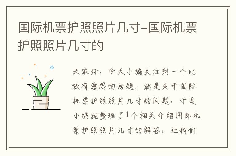 國際機票護照照片幾寸-國際機票護照照片幾寸的